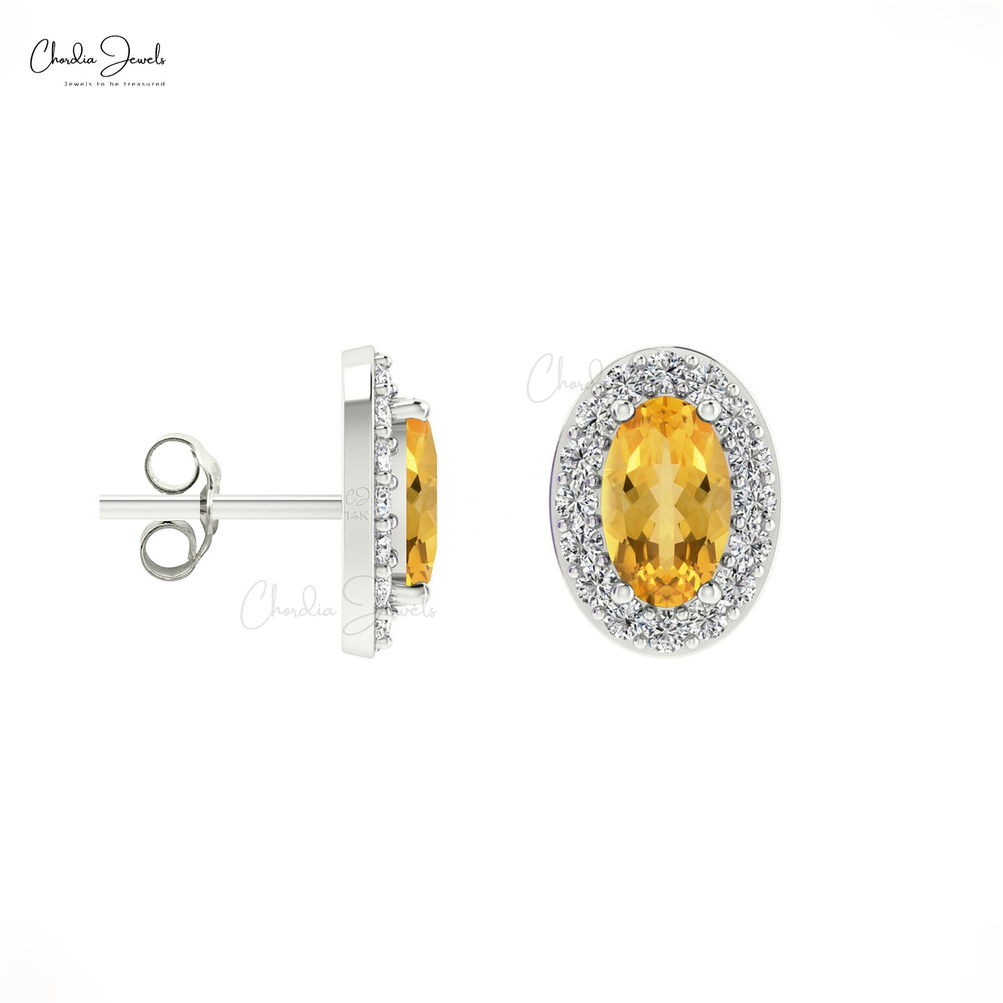 Buy Citrine Halo Earrings