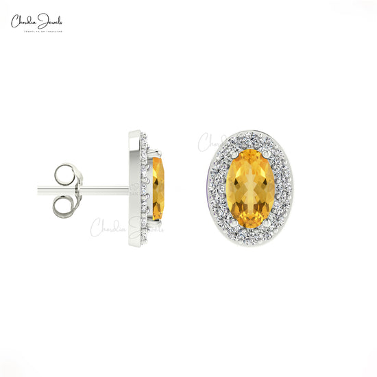 Buy Citrine Halo Earrings