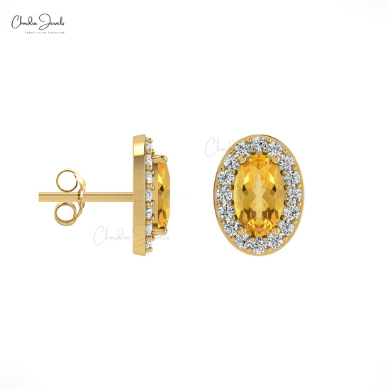 Buy Citrine Halo Earrings