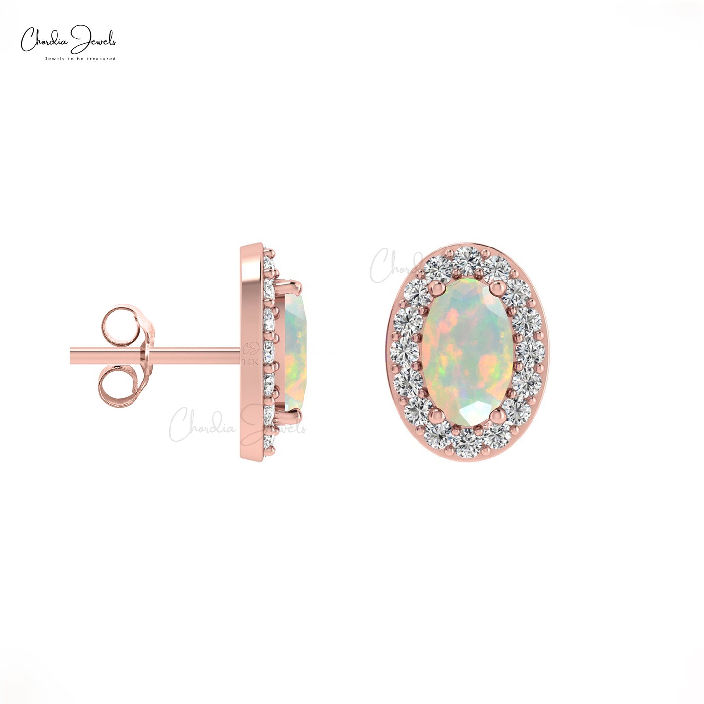 Opal and Diamond earrings