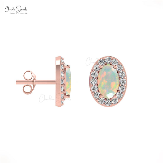 Opal and Diamond earrings
