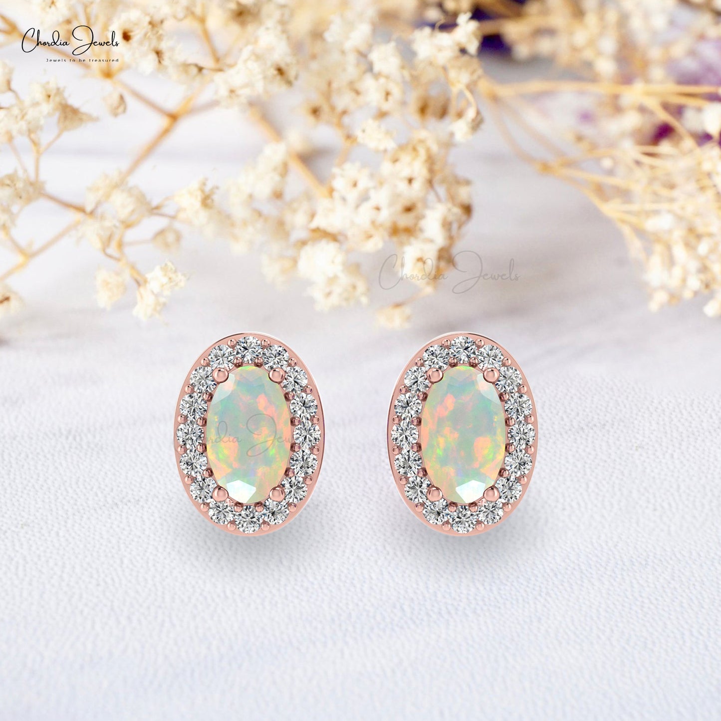 14k gold opal earrings
