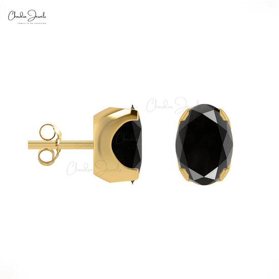 Certified 14k Yellow Gold 4-Prong Basket Princess-Cut Black Diamond Stud  Earrings 1.00 ct. tw. - DiamondStuds.com