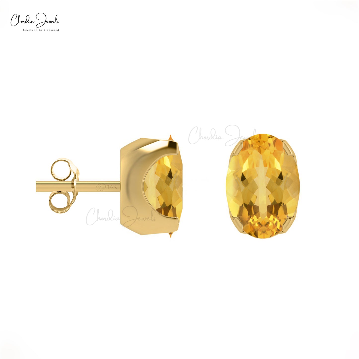 Natural Citrine Studs