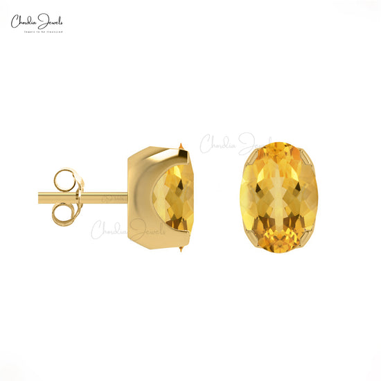Natural Citrine Studs