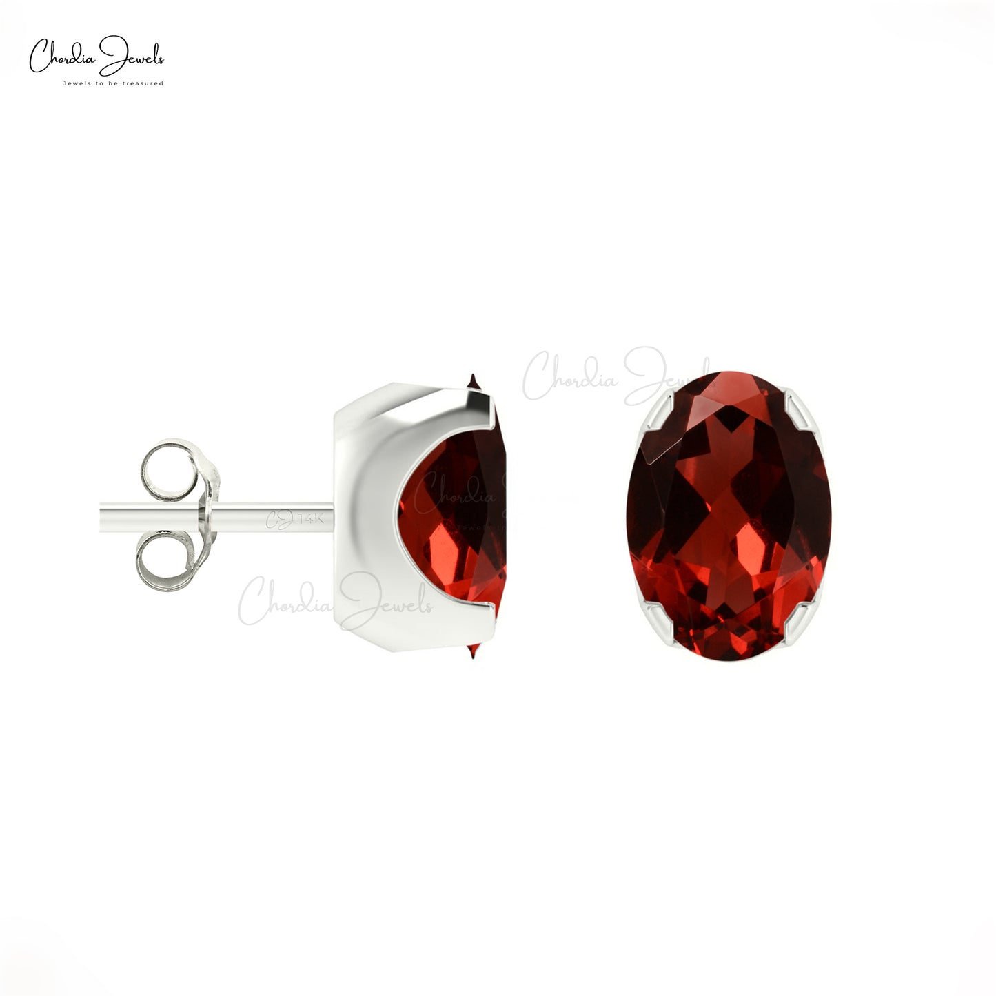 Buy Garnet Solitaire Earrings