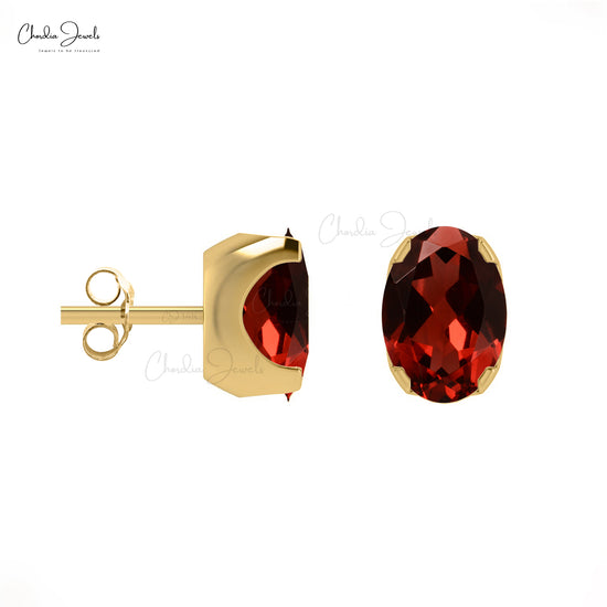 Buy Garnet Solitaire Earrings