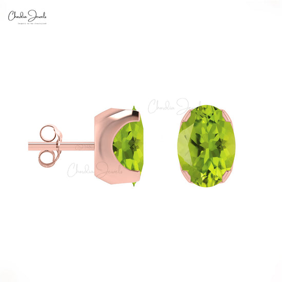 Peridot Solitaire Earrings