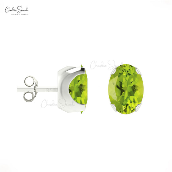 Peridot Solitaire Earrings