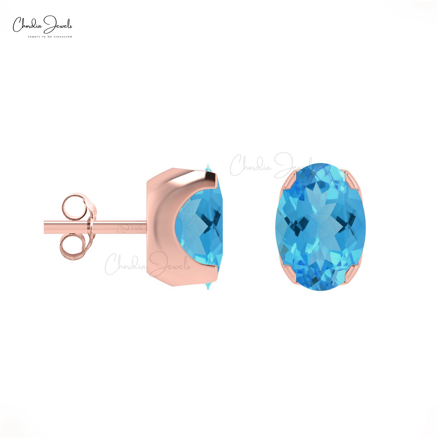 Buy Swiss Blue Topaz Solitaire Earrings