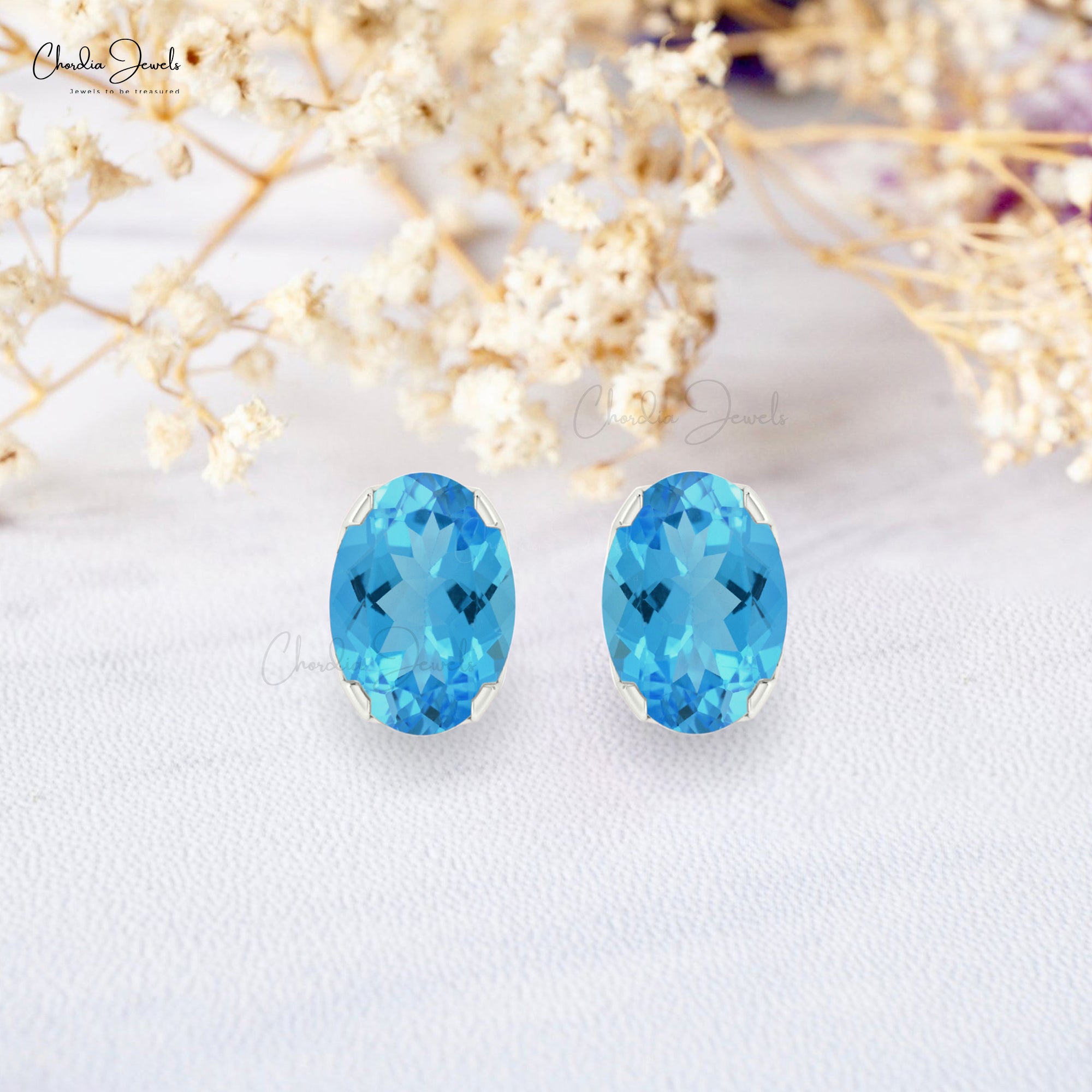 Light blue sales topaz earrings