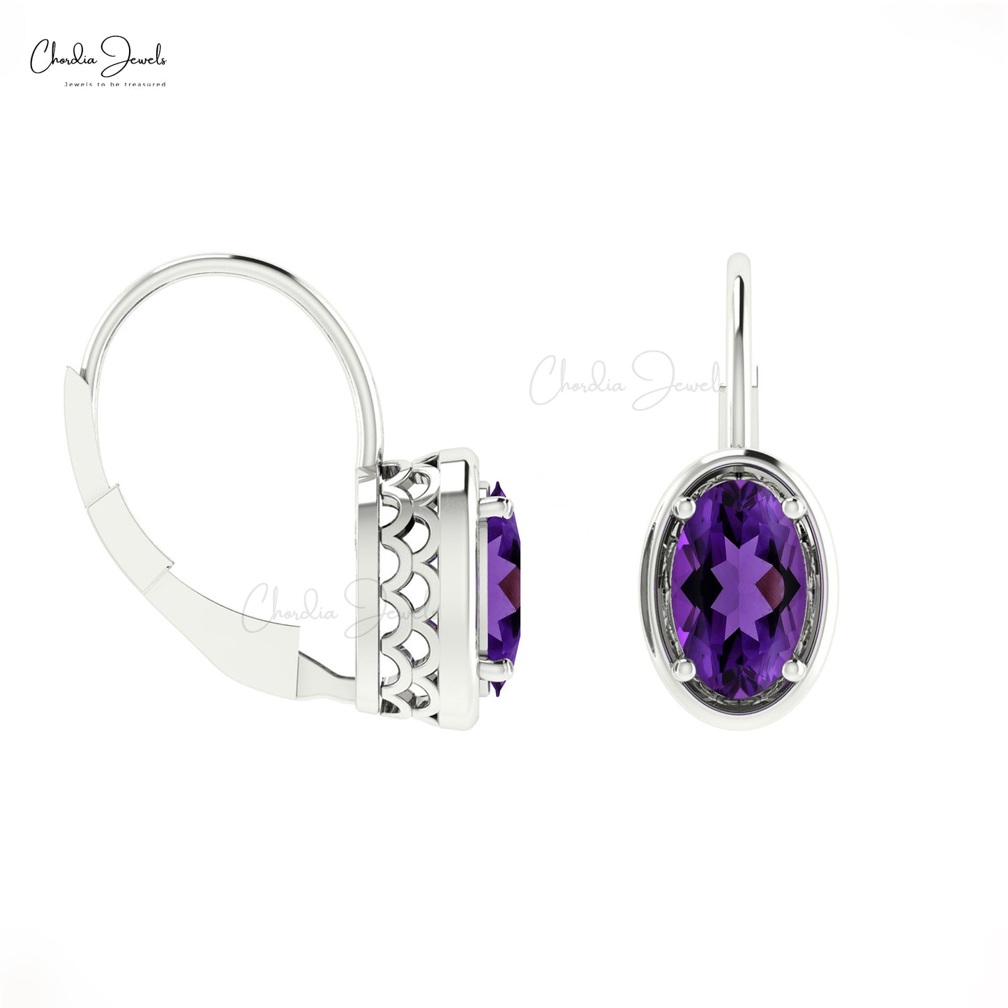 amethyst gemstone studs