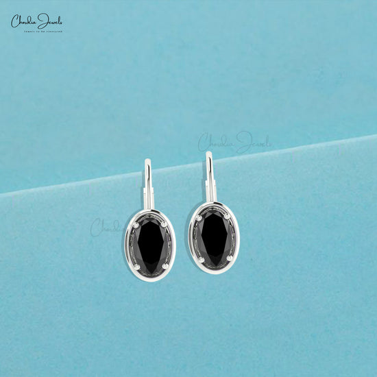 oval diamond leverback earrings