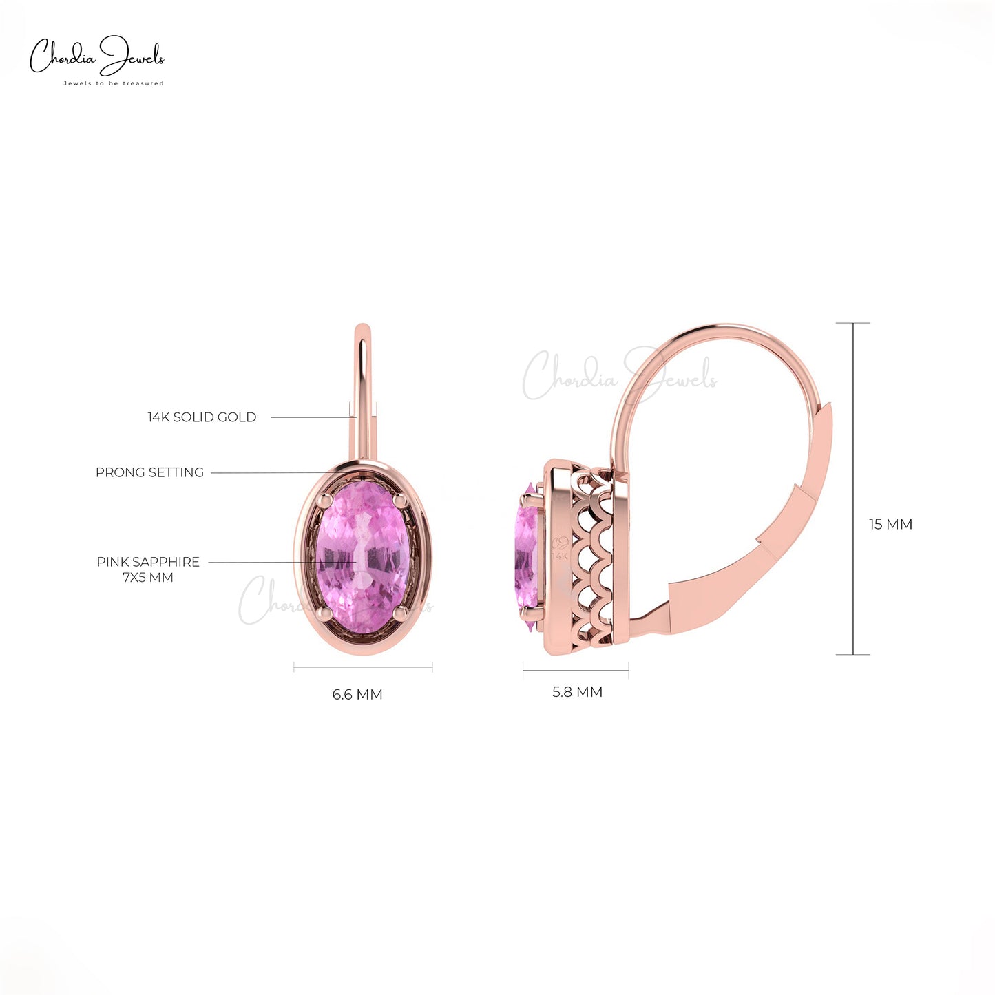 pink sapphire earrings