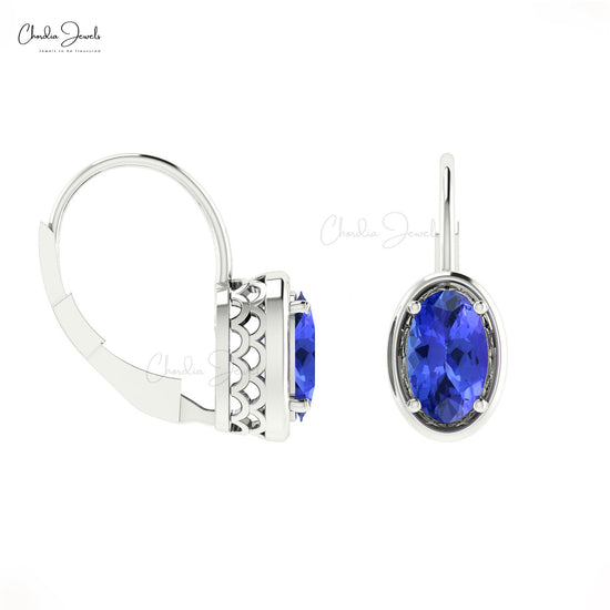 Tanzanite Leverback Earrings