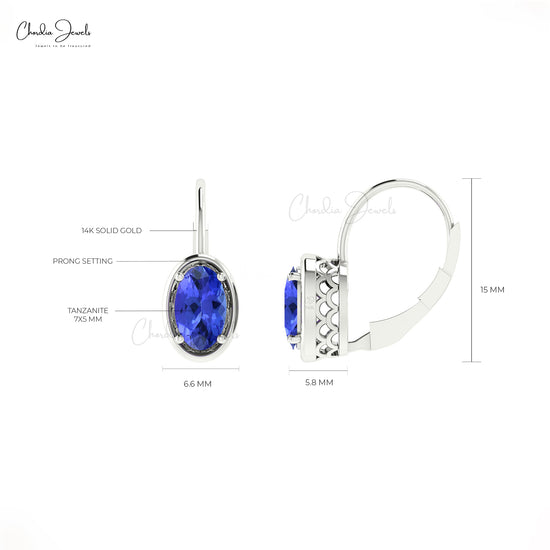 Load image into Gallery viewer, Oval Tanzanite Earrings

