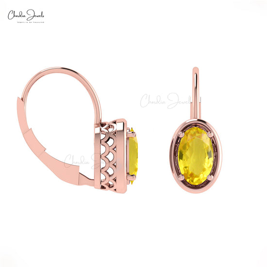 14k gold yellow sapphire earrings