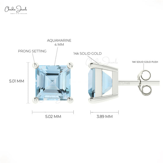 aquamarine stud earring