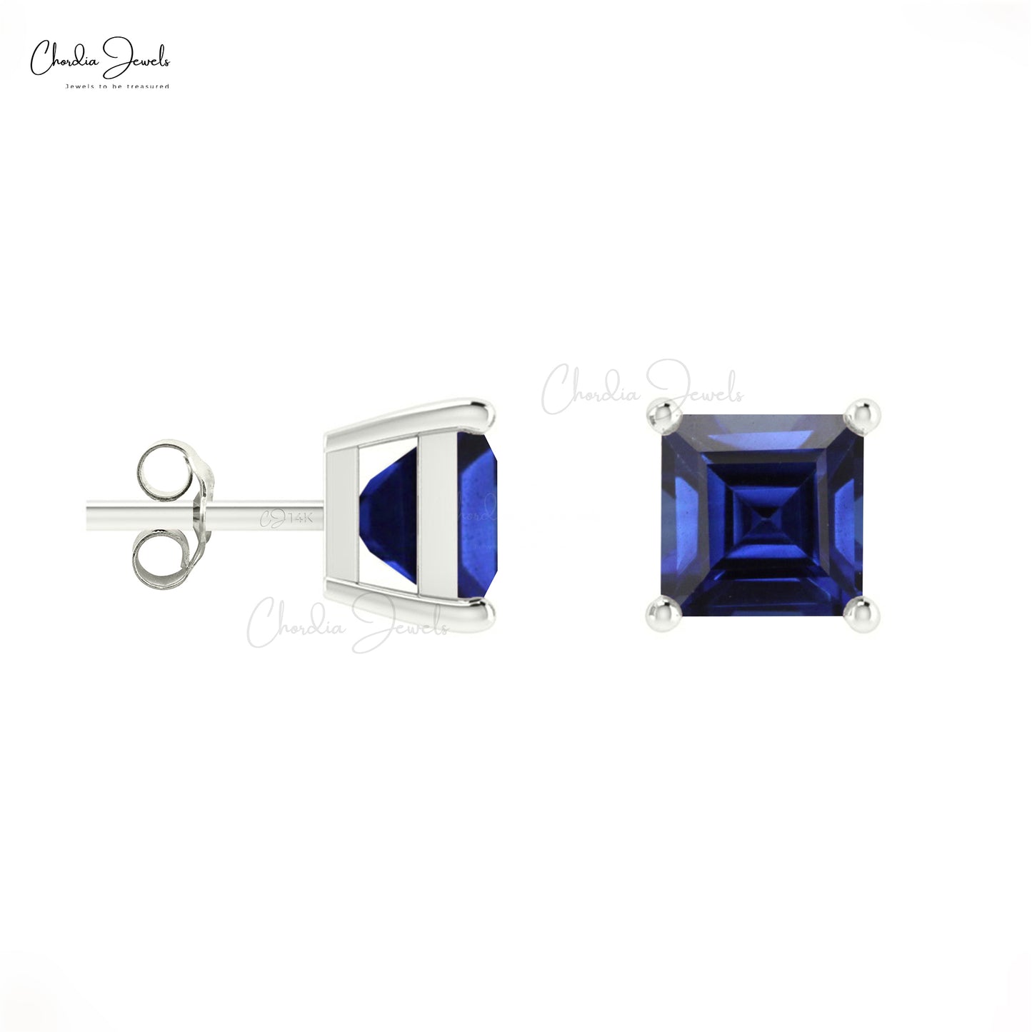 Load image into Gallery viewer, 14k gold sapphire studs
