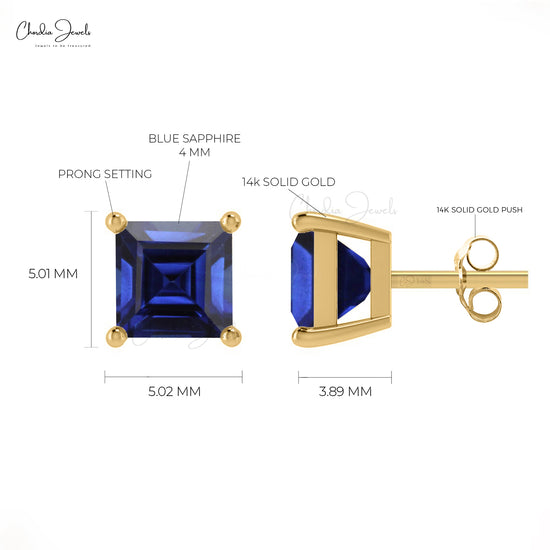 Load image into Gallery viewer, blue sapphire dainty earrings
