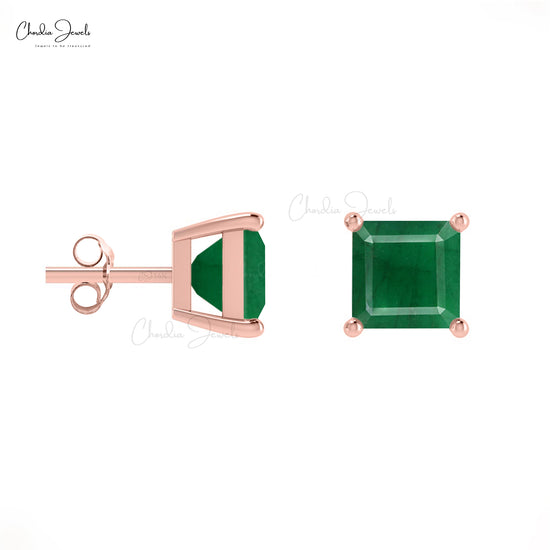 14k Gold Emerald Studs