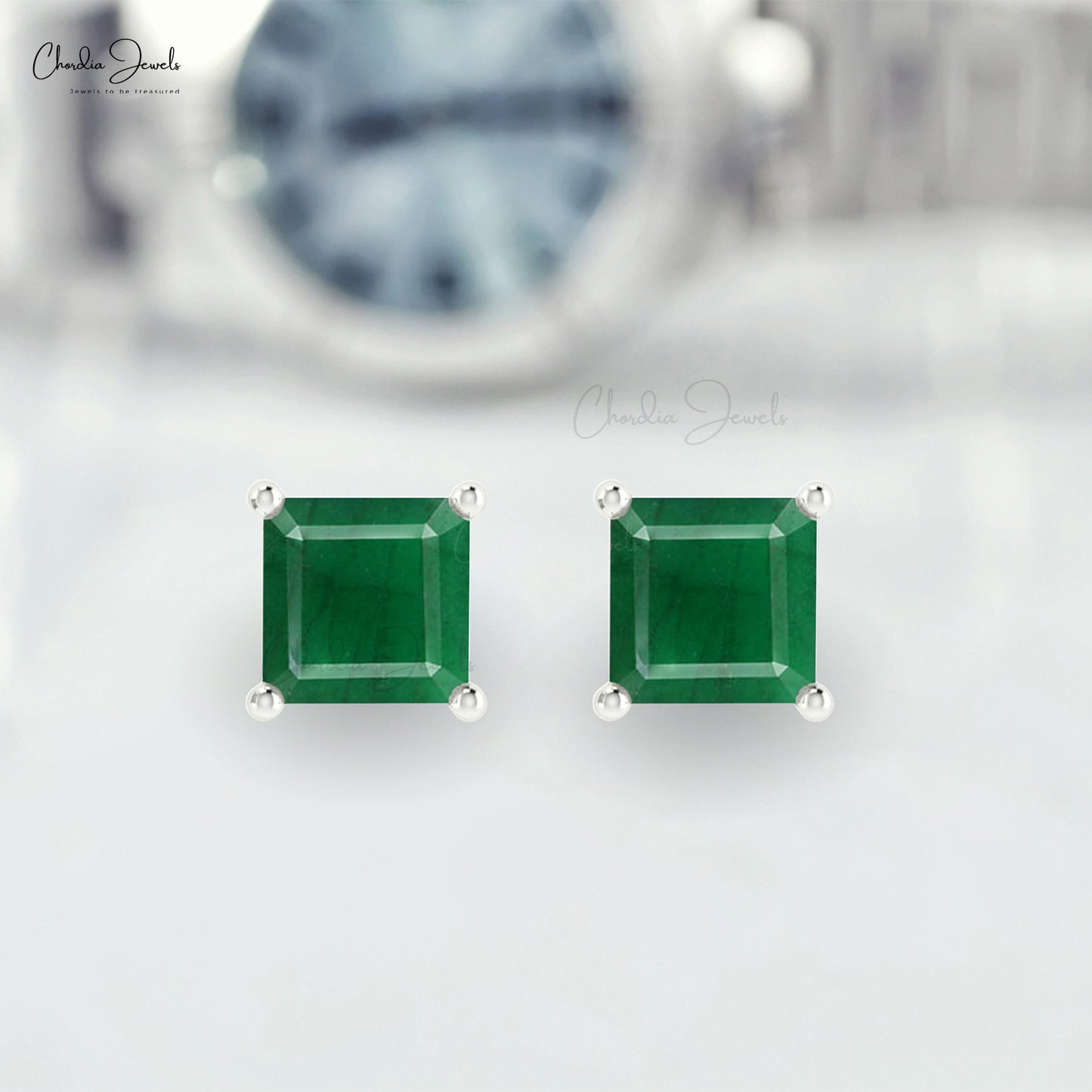 Emerald Solitaire Earrings