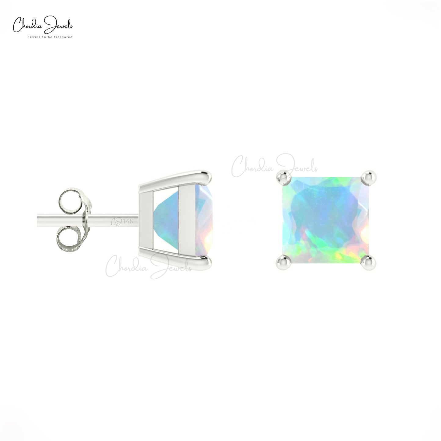 opal stud earrings