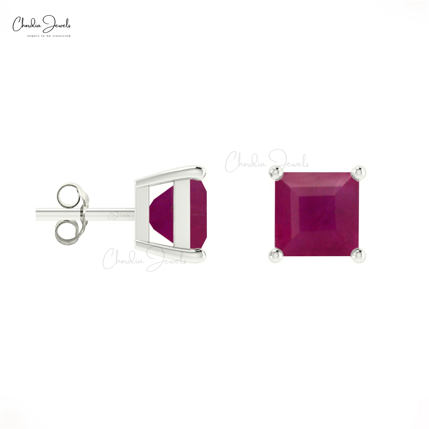 Solitaire Ruby Earrings