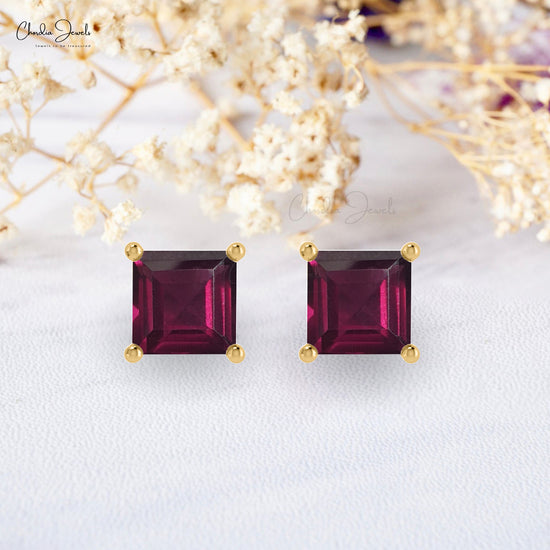 rhodolite garnet stud earrings