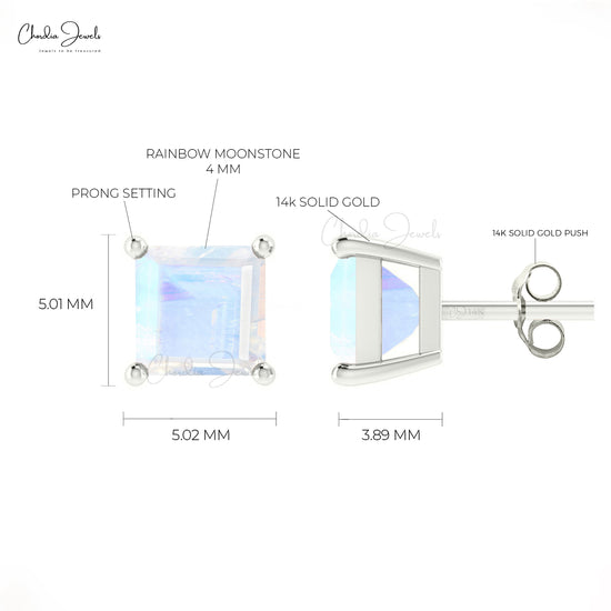 moonstone square studs