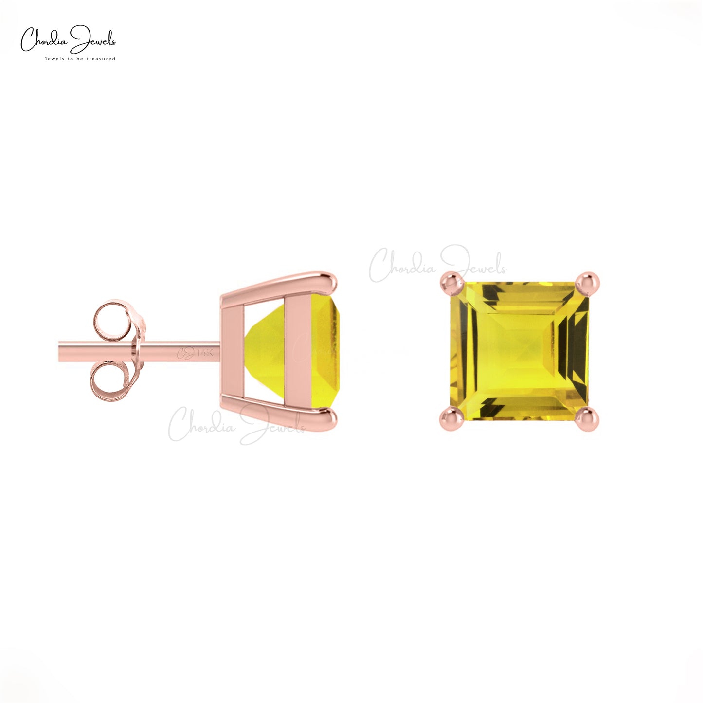 yellow sapphire studs