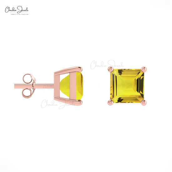 Load image into Gallery viewer, yellow sapphire studs
