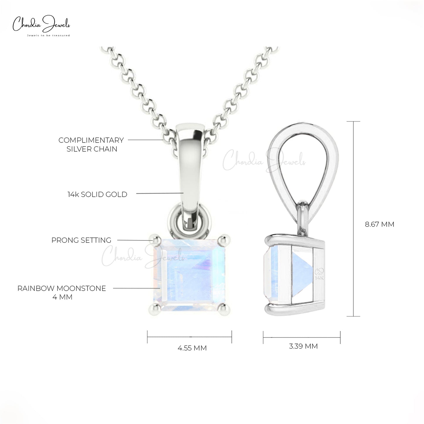 Rainbow Moonstone Pendant