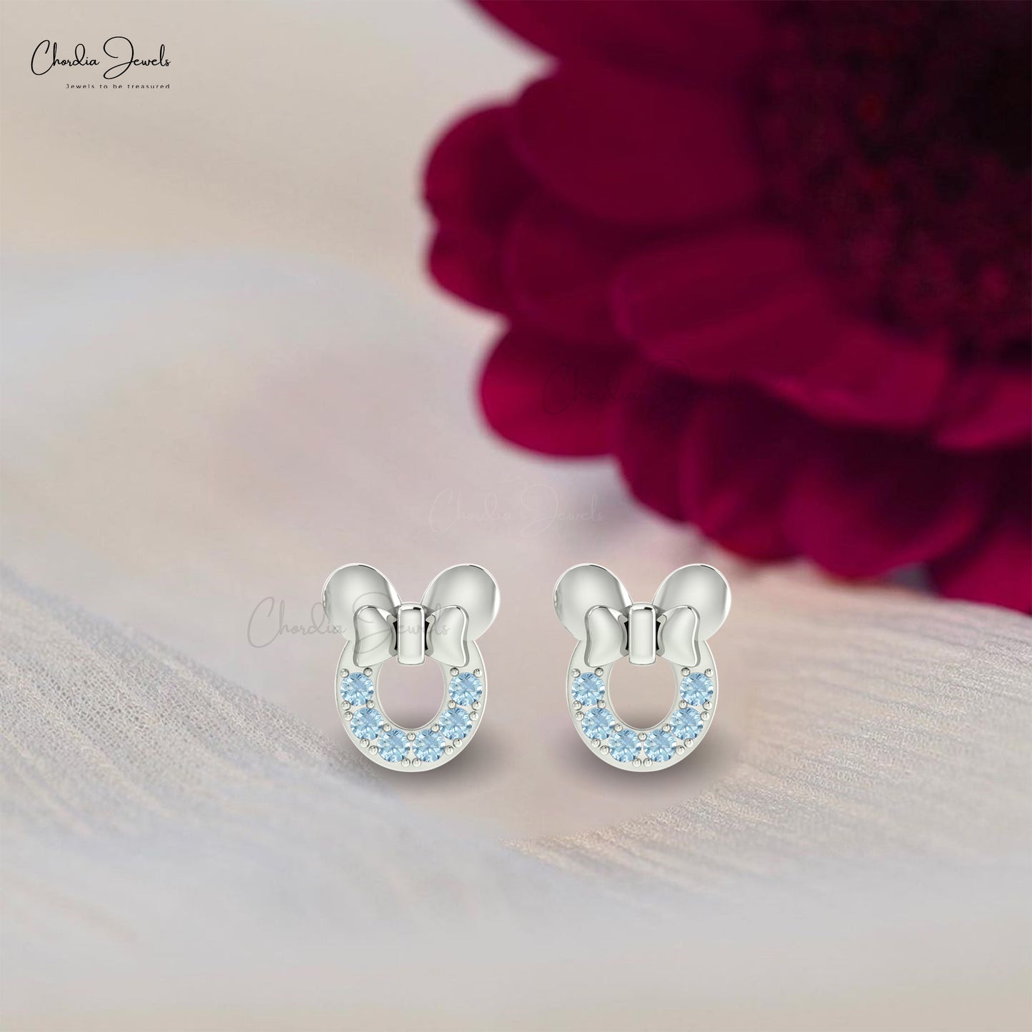 Load image into Gallery viewer, 14k gold aquamarine studs
