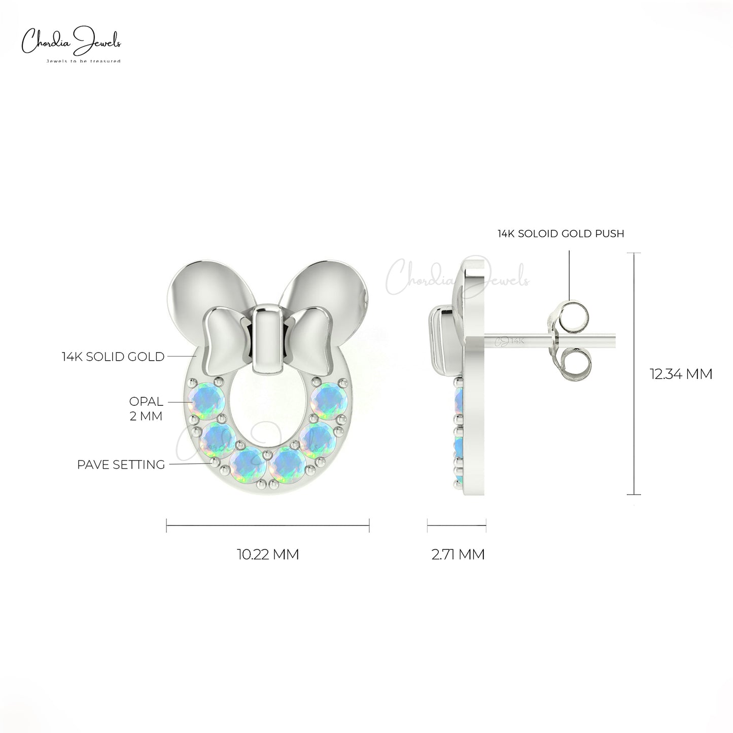 14k Gold Opal Earrings