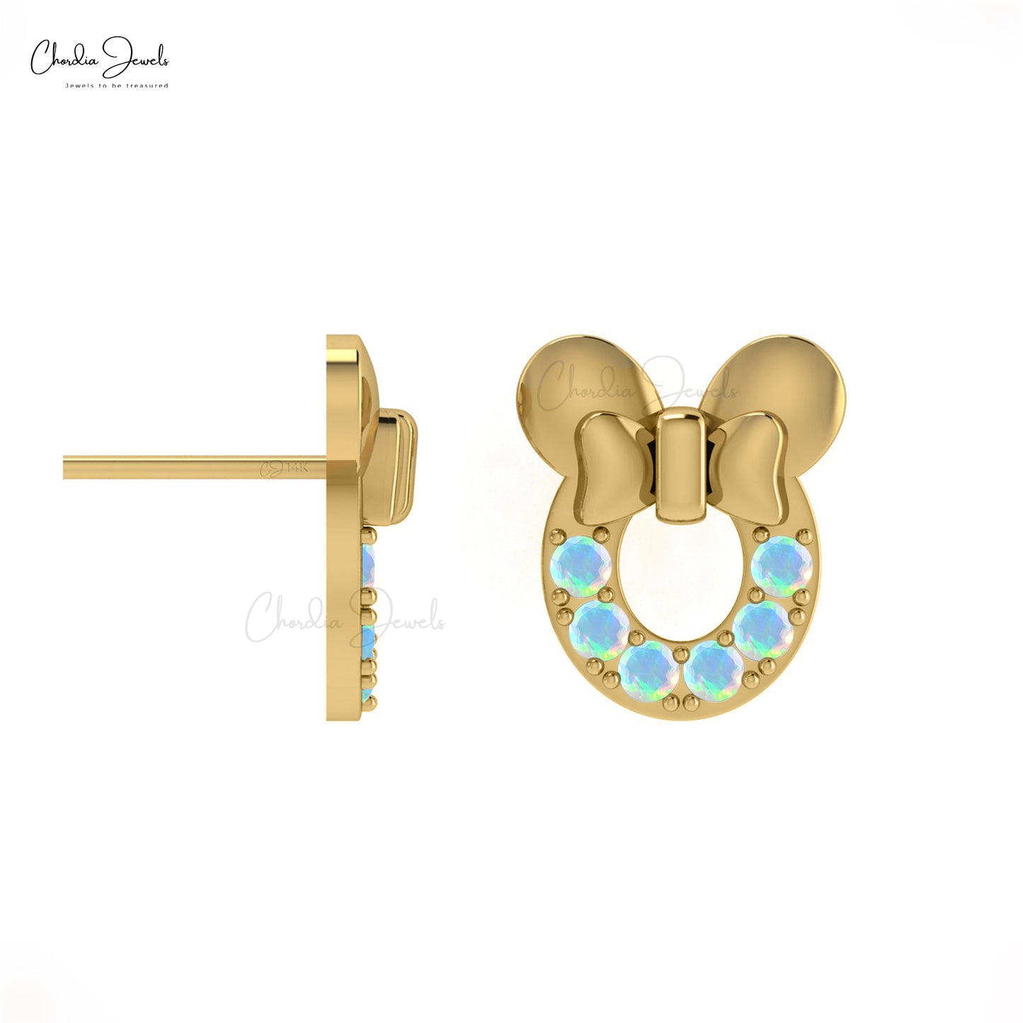 Natural Gemstone Stud Earrings