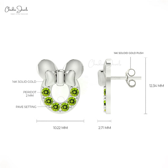 peridot  studs earrings