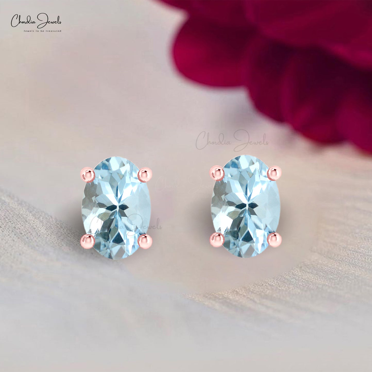 Load image into Gallery viewer, oval aquamarine earrings
