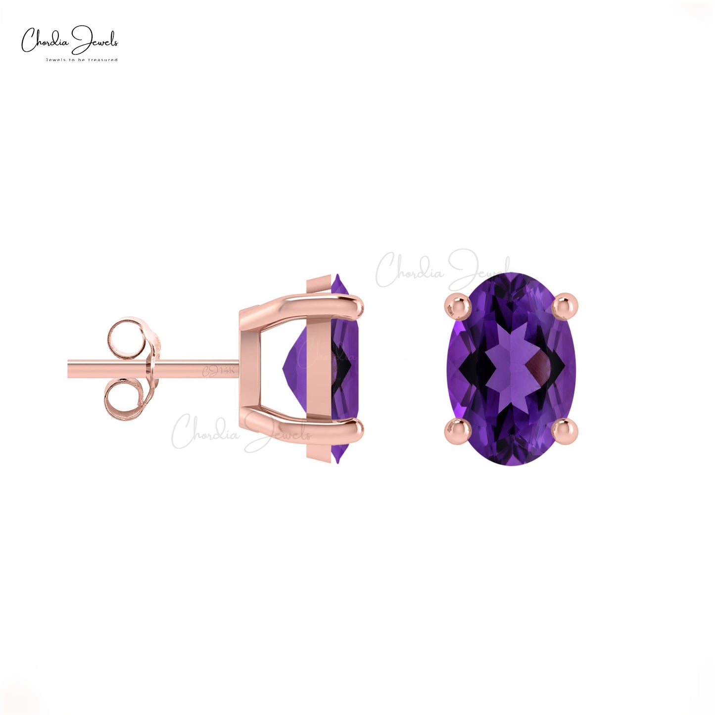 Buy Amethyst Solitaire Earrings