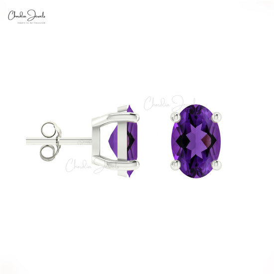 Buy Amethyst Solitaire Earrings