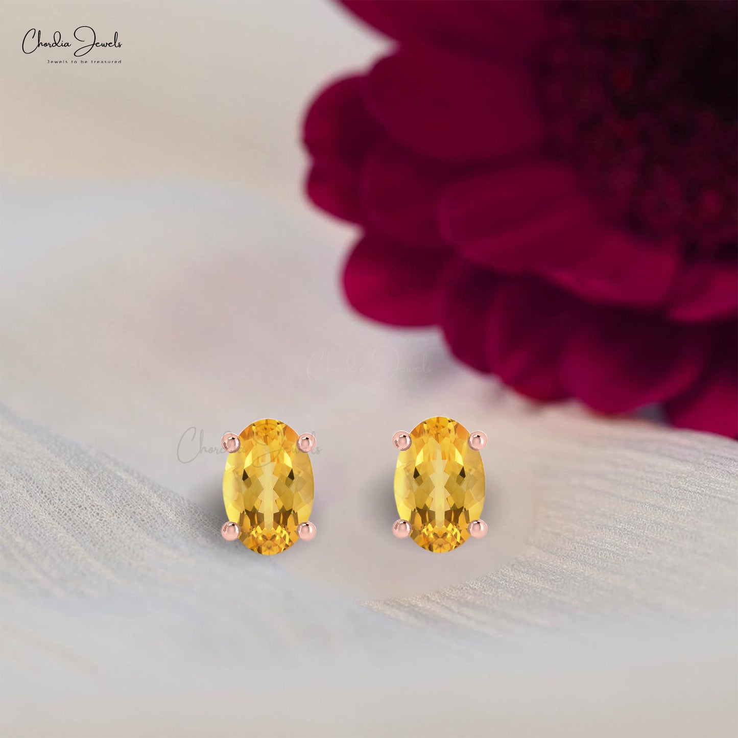 Authentic 1.4ct Citrine 14k Solid Gold Single Stone Stud Earrings