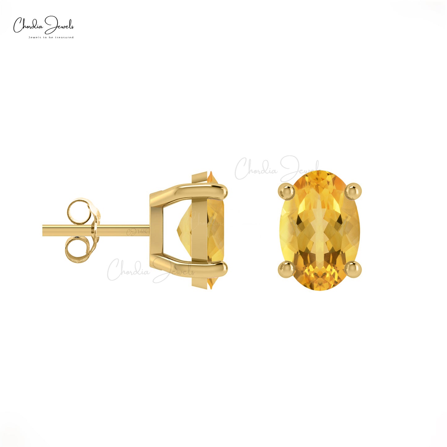 Citrine Stud Earrings