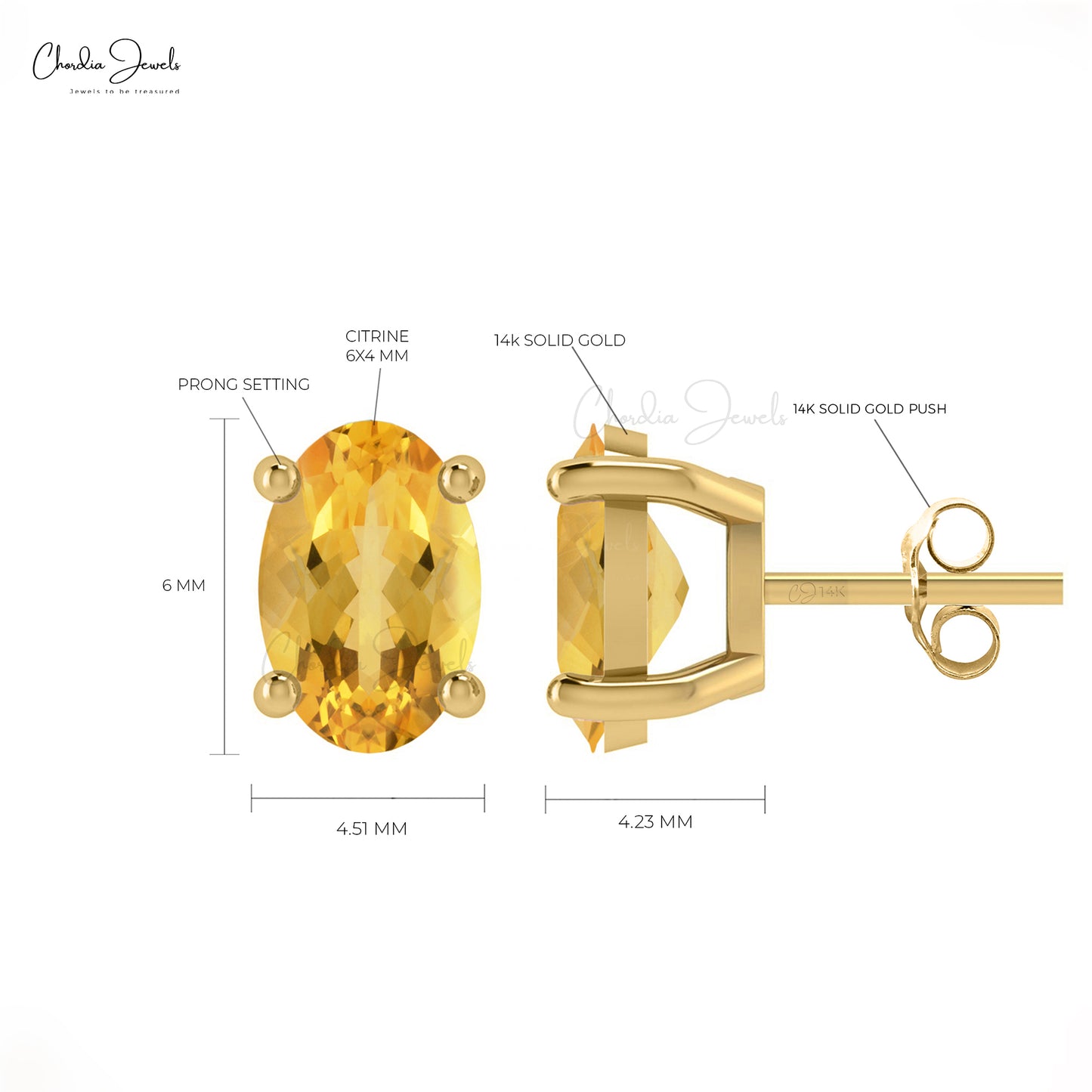 Solitaire Gemstone Studs