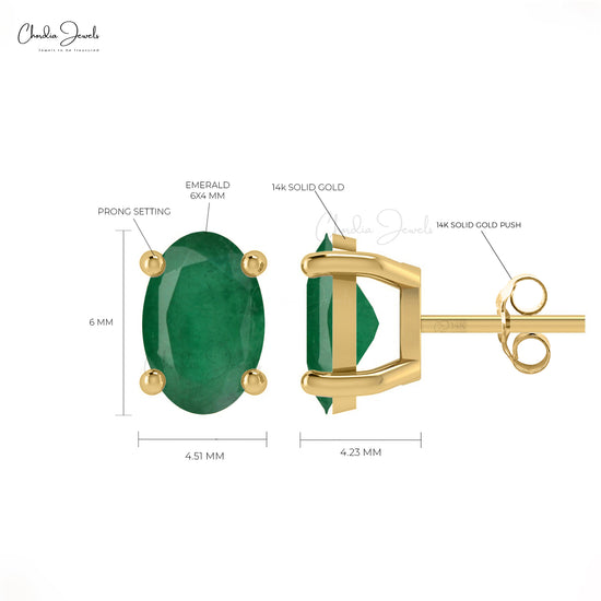 Solitaire Gemstone Studs Earrings