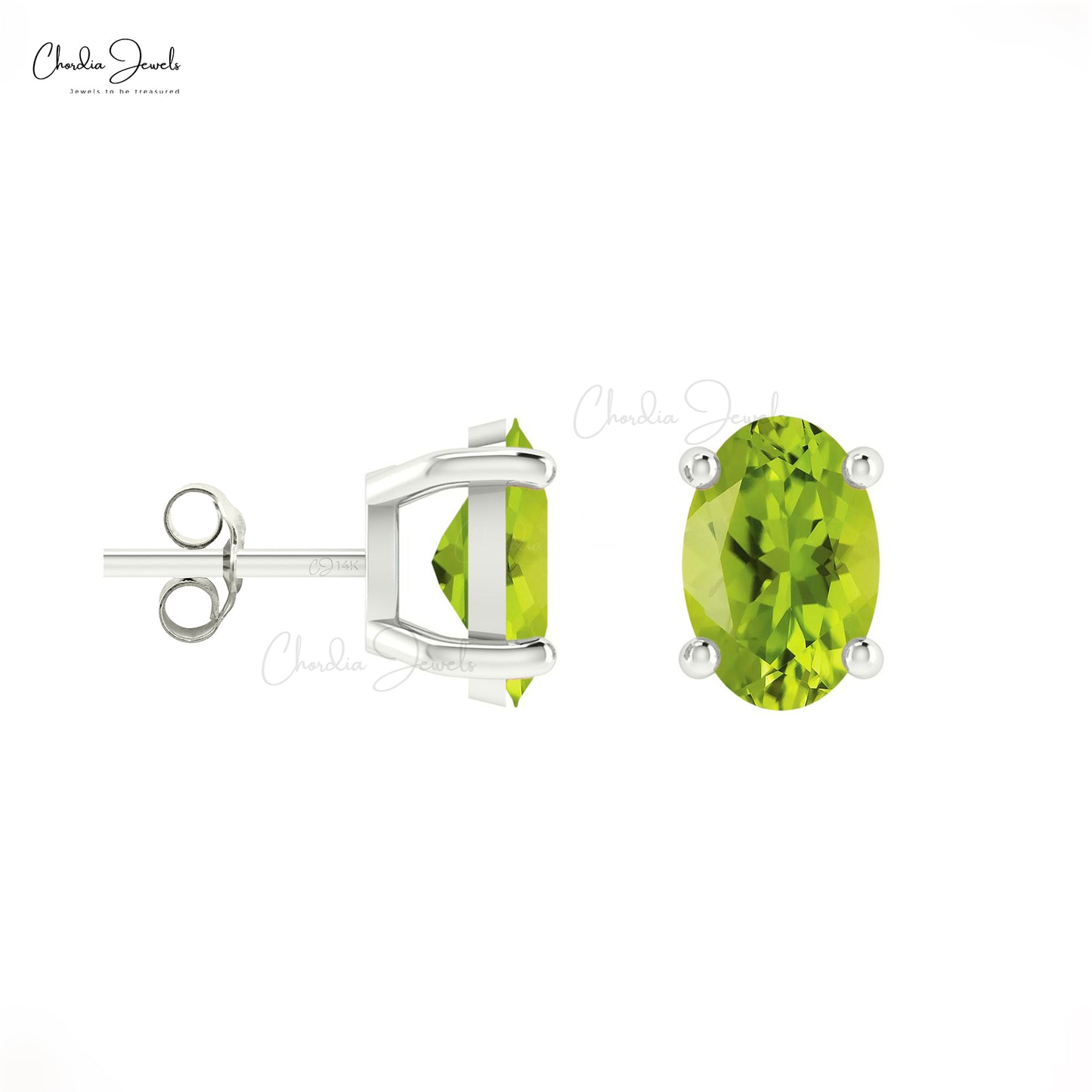Prong Set Gemstone Stud Earrings