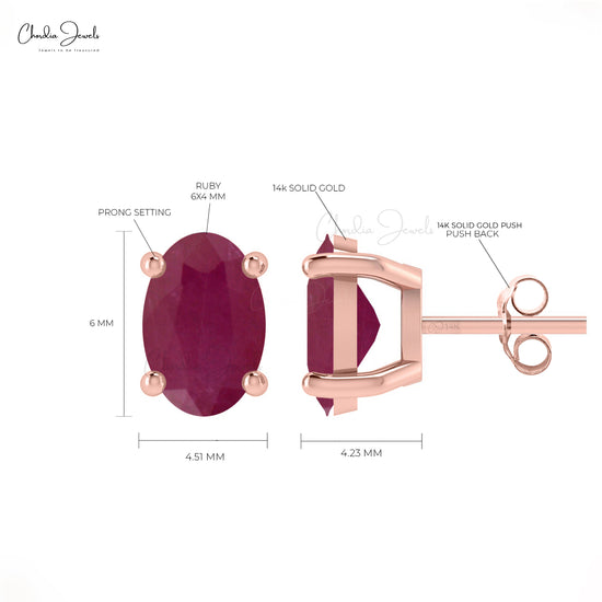 Load image into Gallery viewer, 14k Gold Ruby Earrings
