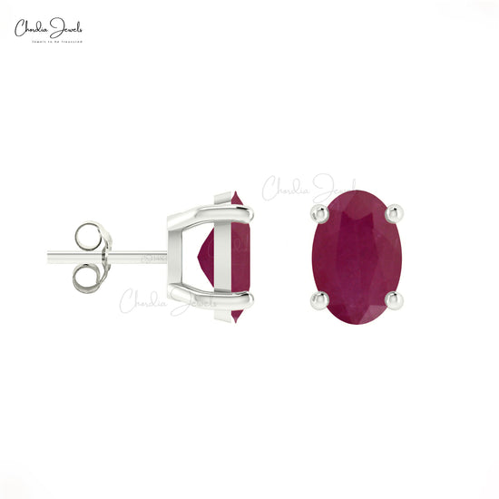 Oval Cut Ruby Studs