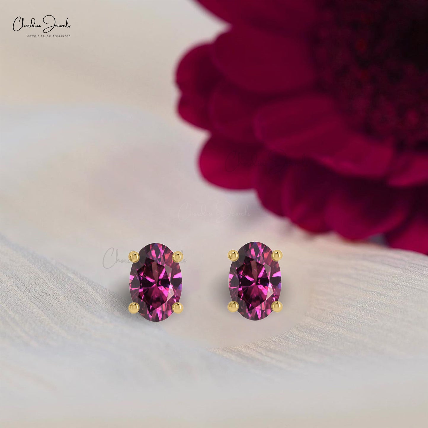 rhodolite garnet stud earrings