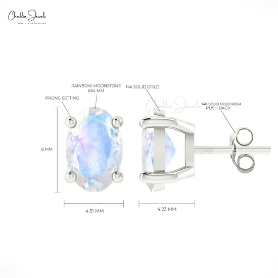 Solitaire Gemstone Studs Earrings