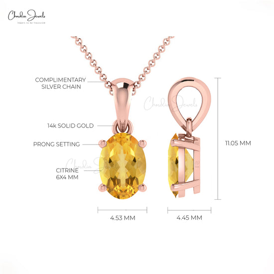 Load image into Gallery viewer, Citrine Solitaire Pendant
